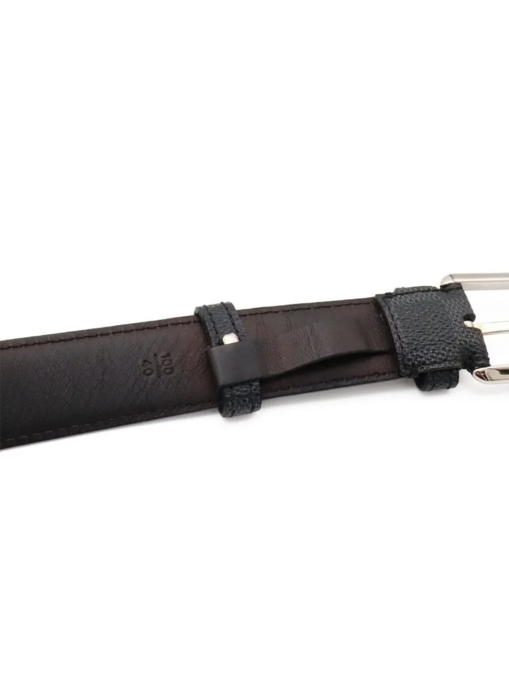 Louis Vuitton Damier Graphite Ceinture Force Belt Silver